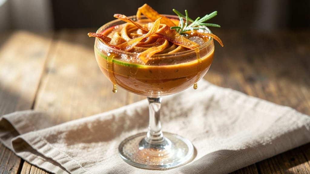 Sweet Potato Queen Margarita Recipe: Spiced Rum Infusion With Crispy Celery Crown