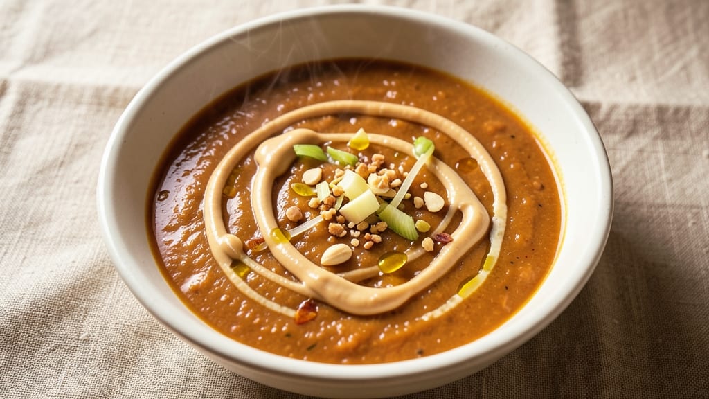 Sweet Potato and Peanut Butter Soup Recipe: Spiced Velvety Richness With Crunchy Topping