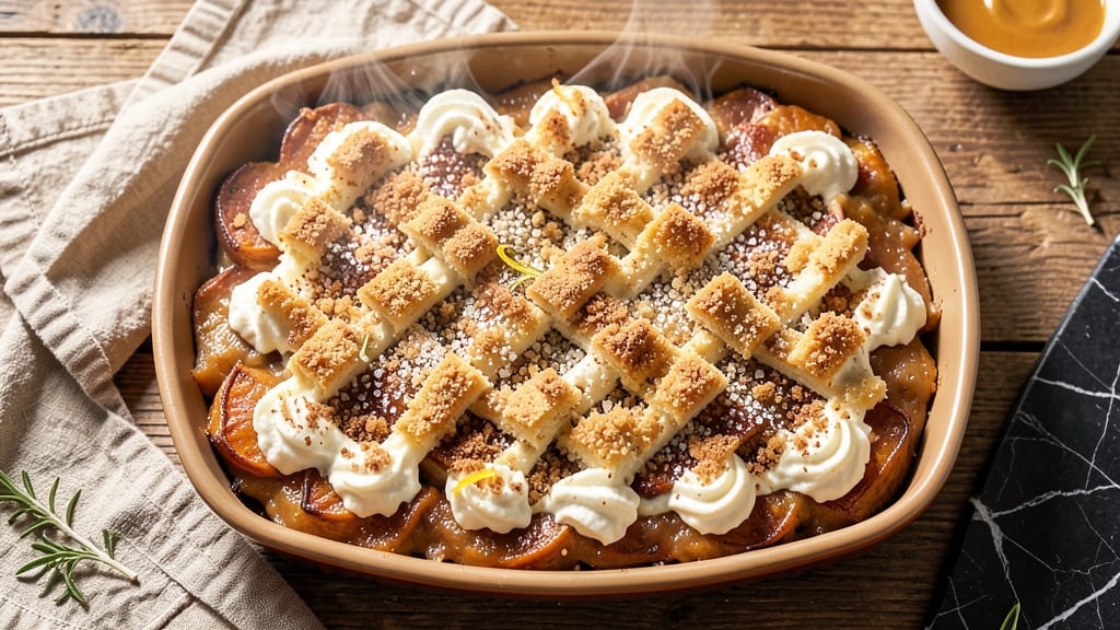Sweet Potato Casserole Recipe Please: Nutmeg-Kissed Crunch Over Creamy Cheese Bliss