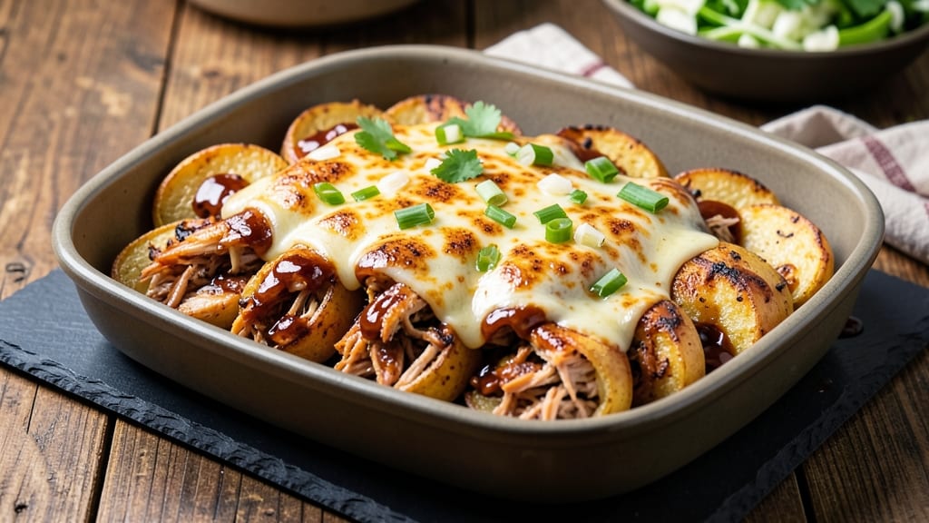 BBQ Chicken Potato Skins Recipe: Smoky Crispy Bites with Gooey Cheese