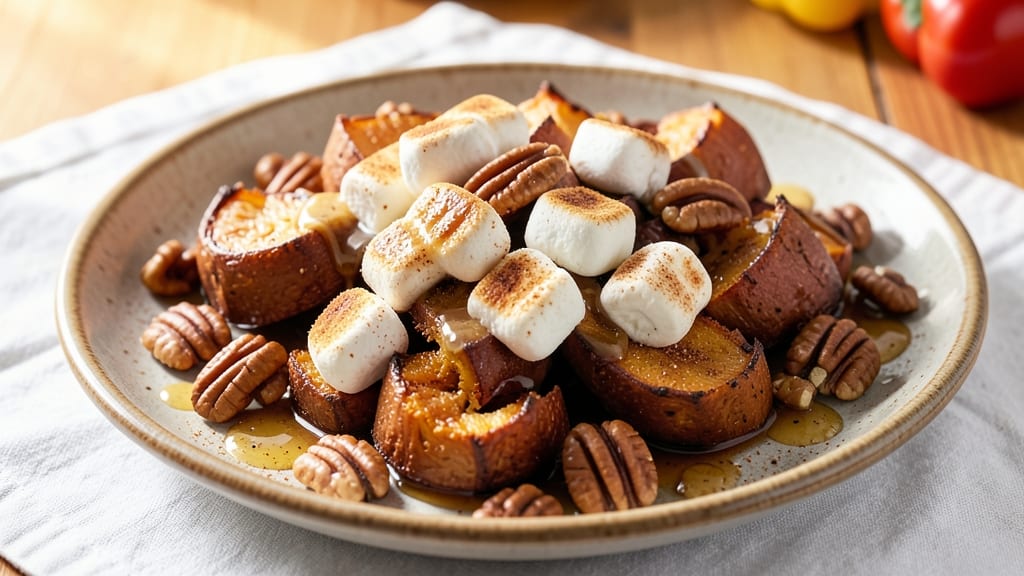Sweet Potato Crunch Recipe with Marshmallows: Toasted Spice Crunch Meets Gooey Marshmallow Rivers