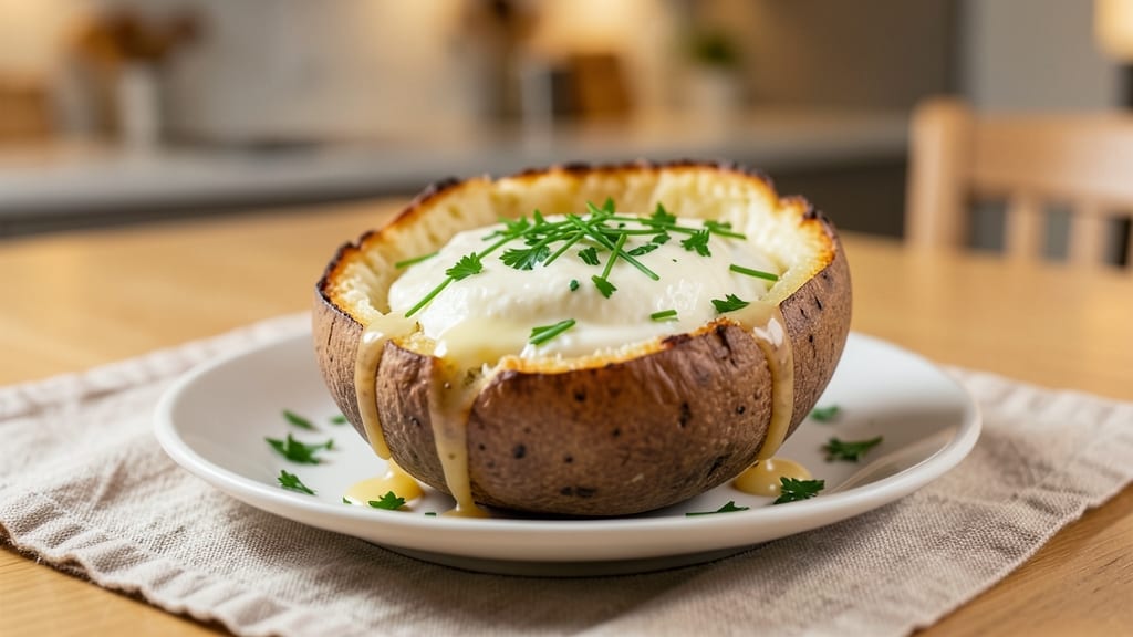 Baked Potato Cottage Cheese Recipe: Celery Crown Crunch Over Creamy Herb Bliss