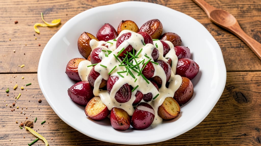 Baked Red Potato Salad Recipe: Warm Spice Crunch Over Creamy Herb Bliss