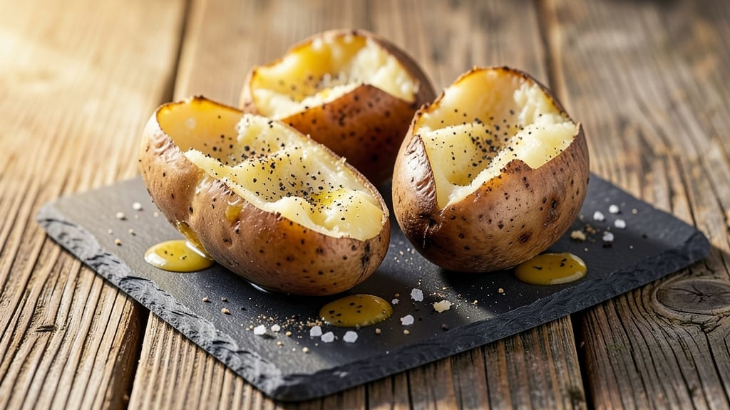 Baked Potato Microwave and Grill Recipe: Two-Step Crispy Skin, Fluffy Interior