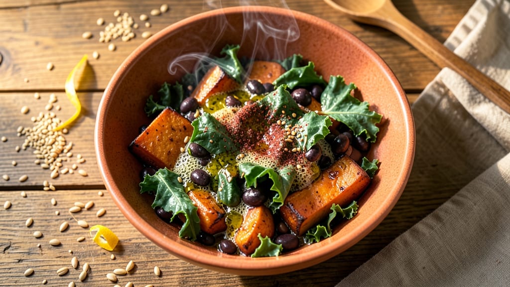 Sweet Potato Black Bean Kale Recipe: Spiced Roasted Trio With Earthy Depth