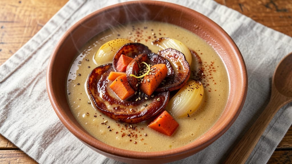 Sweet Potato And Chorizo Soup Recipe: Smoky-Spiced Comfort with Crispy Topping