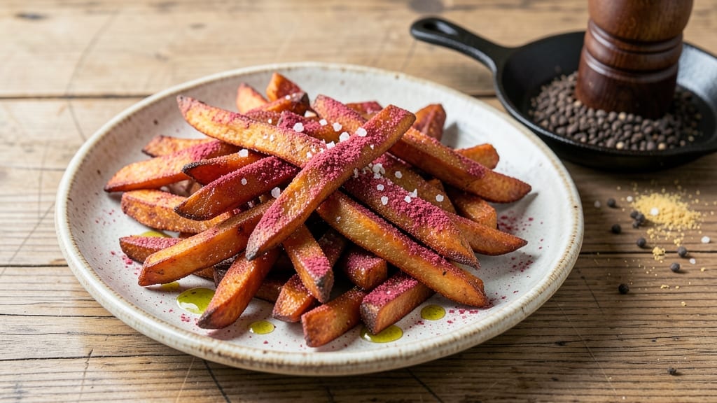 Sweet Potato Fries With Plum Powder Recipe: Deep Purple Crunch With Warm Spice Notes
