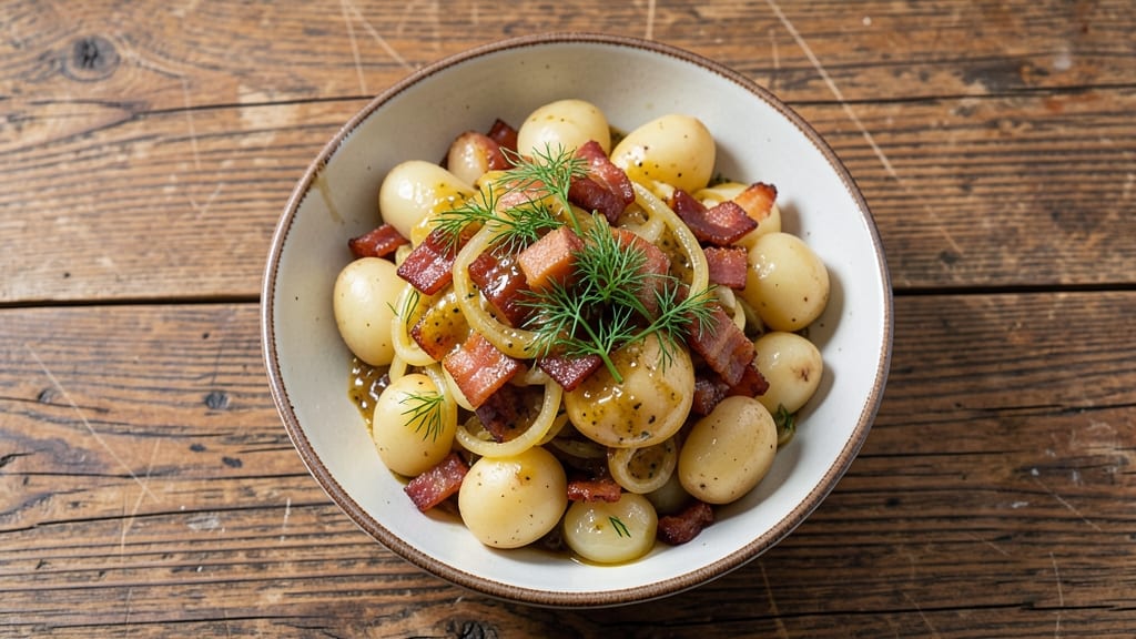 German Potato Salad Recipe From Germany: Vinegar-Kissed Crunch With Herbed Creaminess