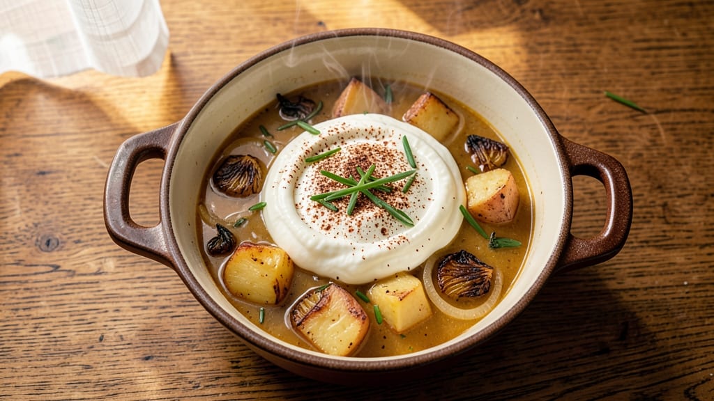 Baked Potato Soup Recipe With Cream Cheese: Crispy Celery Crown Over Velvety Warmth
