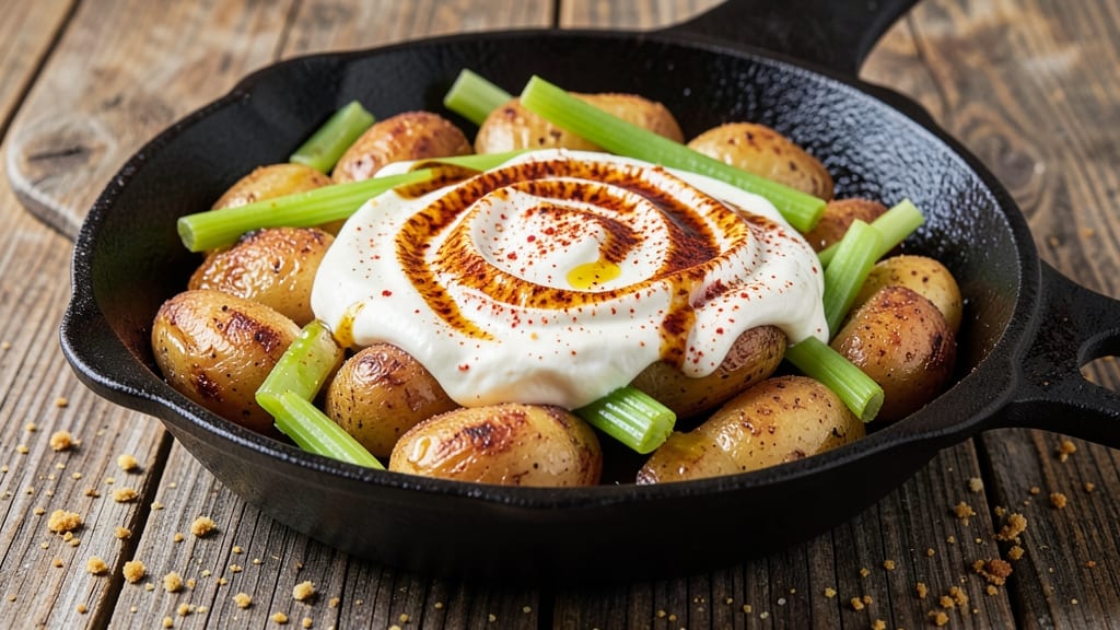 Barbeque Nation Potato Starter Recipe: Crispy Celery Crown Over Smoky Paprika Cream Cheese Bliss