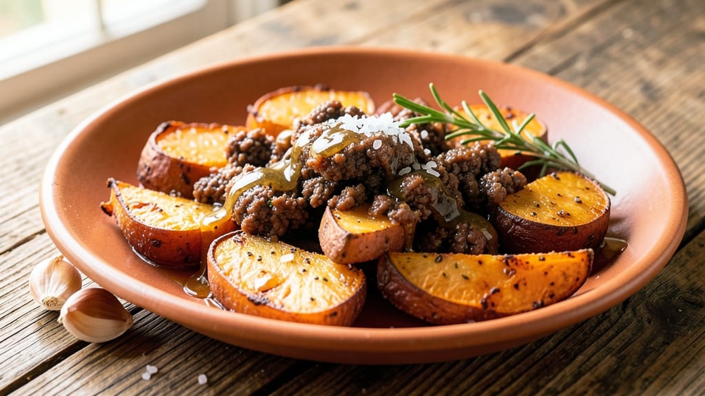 Sweet Potato And Minced Meat Recipe: Caramelized Roots Meet Savory Meat Crunch