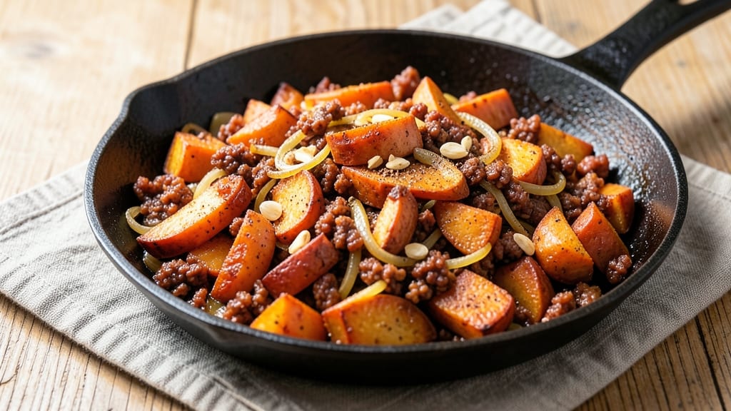 Sweet Potato and Chorizo Hash Recipe: Smoky-Spiced Crunch With Caramelized Sweetness