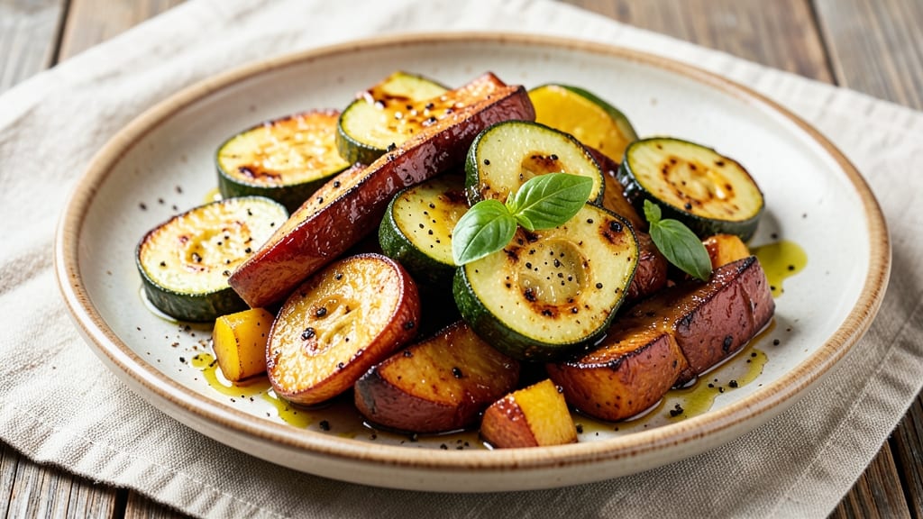 Yellow Squash, Zucchini, and Sweet Potato Recipe: Roasted Trio With Caramelized Sweetness