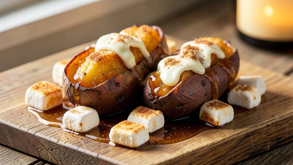 Sweet Potato, Maple Syrup, and Marshmallow Recipe: Campfire-Style Roasted Sweetness
