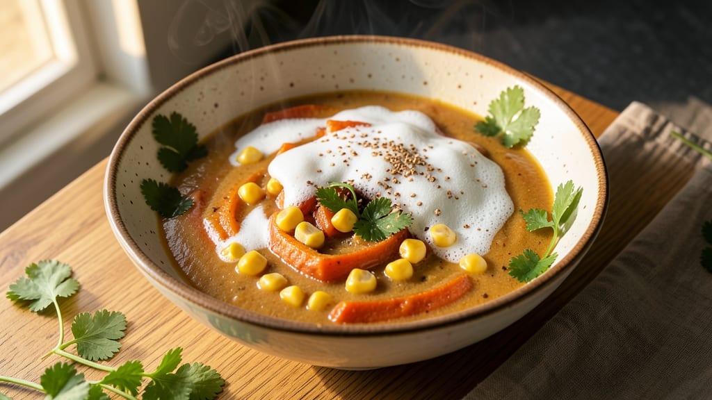 Sweet Potato and Sweetcorn Soup Recipe: Velvety Spiced Swirl With Toasted Cumin Crunch