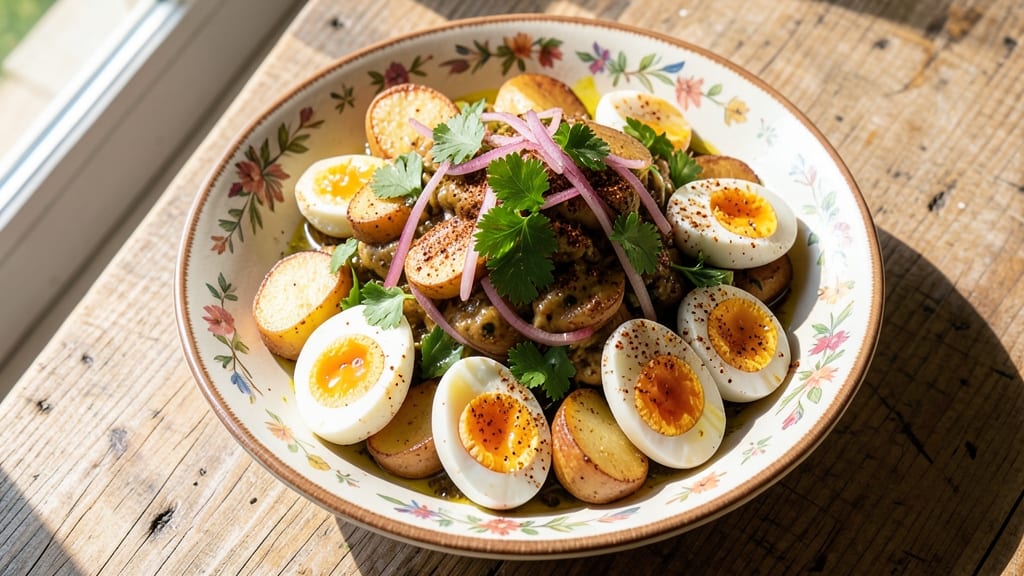Spanish Potato Salad Recipe with Eggs: Bold Paprika and Mustard Twist