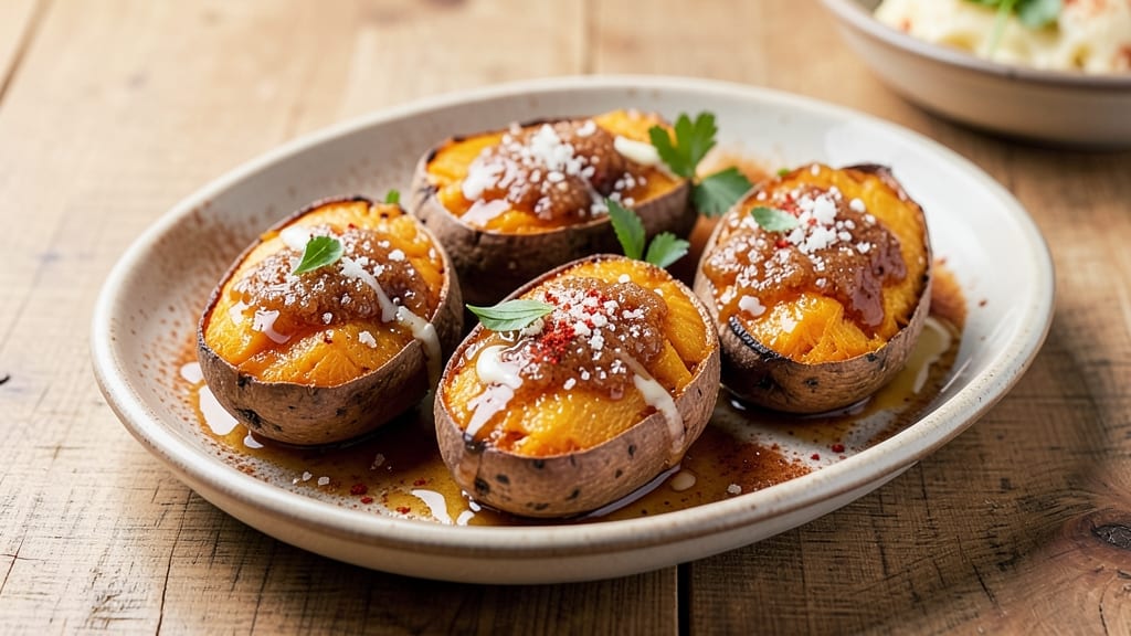 Copeland's Sweet Potato Recipe: Warm Spice-Crusted Custard With Celery Crown