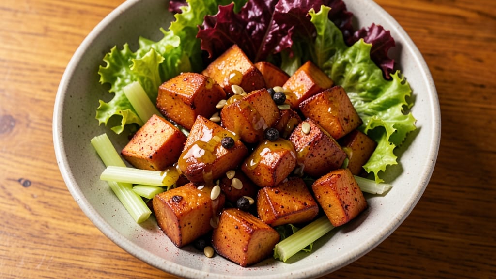 Sweet Potato Salad Recipe Healthy: Lightened-Up Creaminess With Crunchy Celery Topping