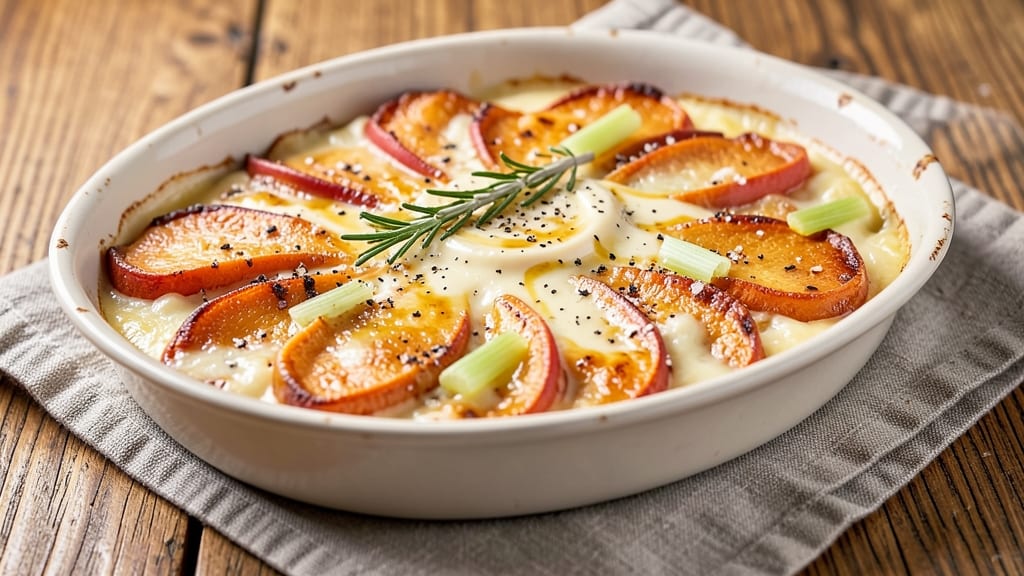 Sweet Potato Cassrole Recipe: Baked Custard With Celery Crown Crunch