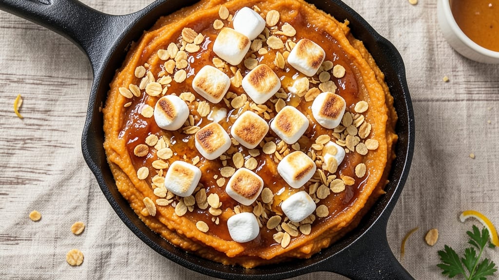 Sweet Potato Casserole Recipe With Marshmallows And Corn Flakes: Crispy Celery Crown Over Gooey Caramelized Bliss